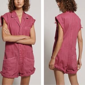 NWT ONE TEASPOON Women’s Safari Bandit Overalls in Ruby